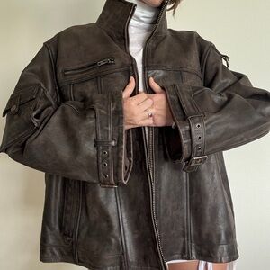 We the Free People Skyline Leather Jacket Size M